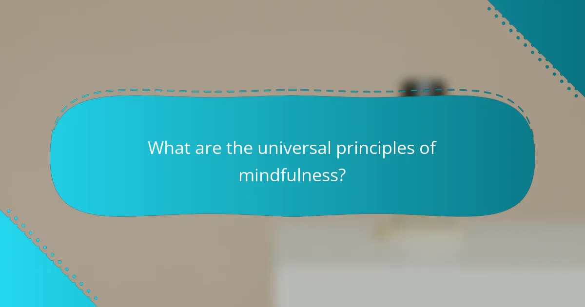 What are the universal principles of mindfulness?
